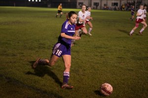 No playoffs this year for Tiger soccer squads as another season ends Michaela Ramirez on a break away in the Hanford game.